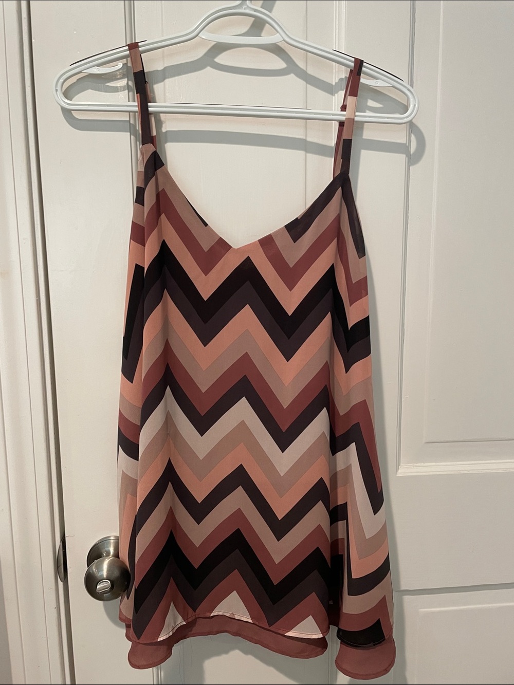 Chevron Striped Cami Top - Pink, Mauve, Black Torrid Sz 2